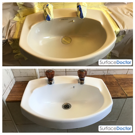 Before and after bath repair in London bathroom